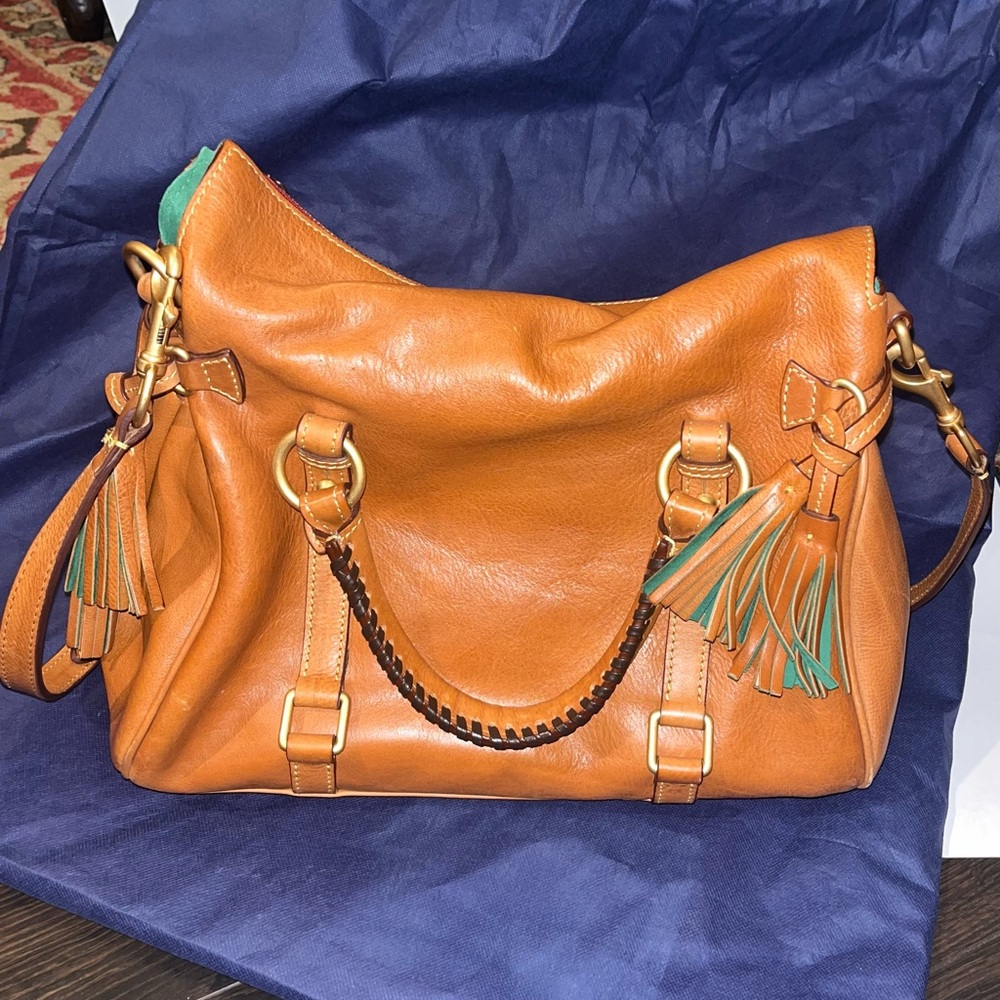 Dooney & Bourke Tan Leather Shoulder Bag - Picture 2 of 10